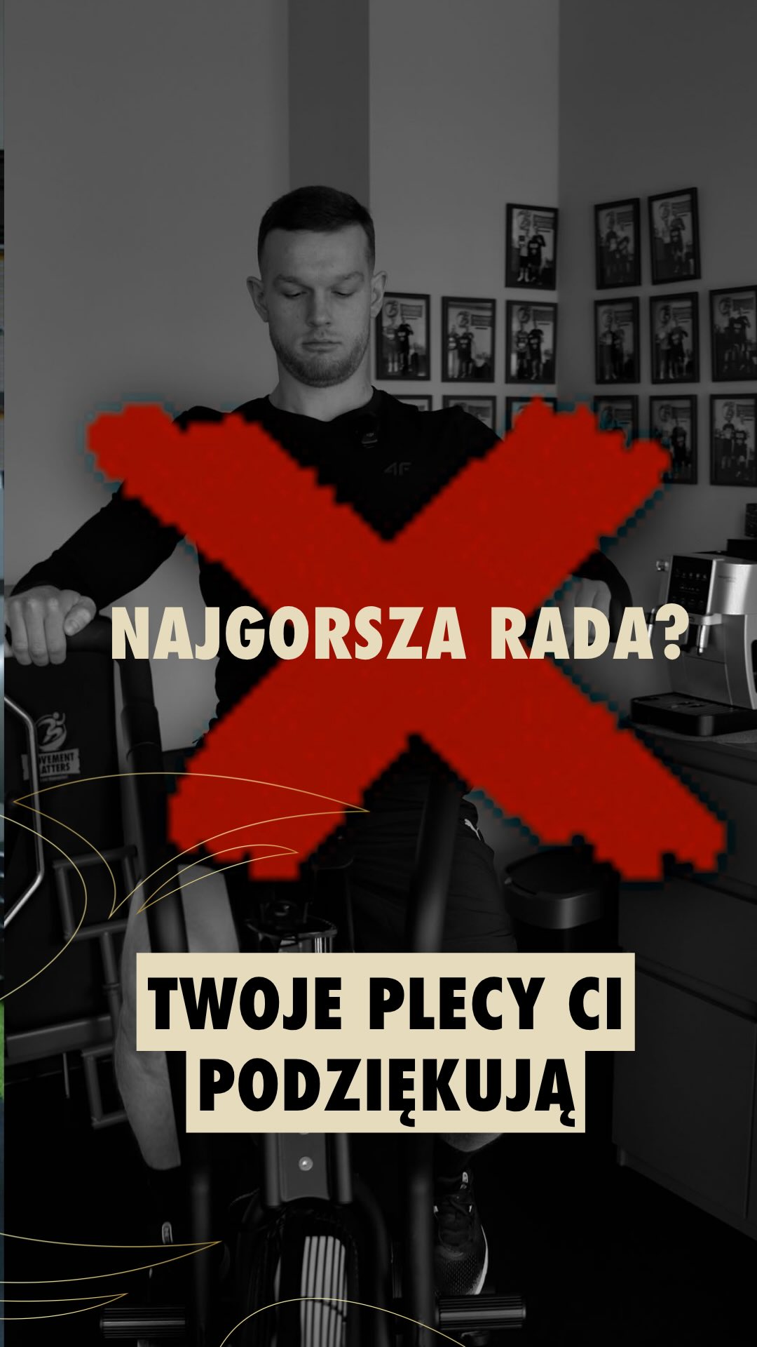 Zgarbiona pozycja przy sprzęcie treningowym w studiu Movement Matters w Rzeszowie